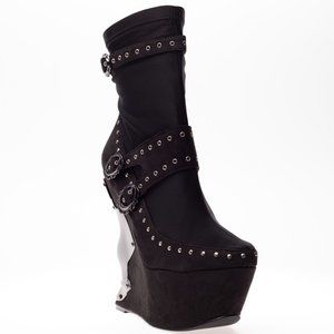 NEW Hades Blade Cross Wedge Ankle Boots